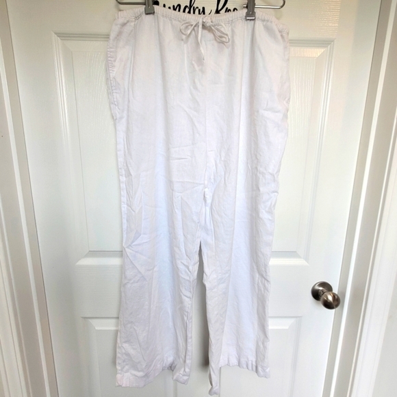 Valerie Stevens Linen Blend Straight Wide Leg Size‎ Large - Picture 1 of 16